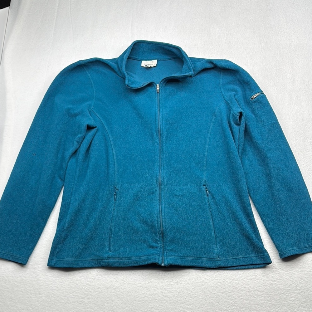 L.L. Bean Blue Utility Jacket with Fleece Material women’s size large teal color